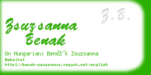 zsuzsanna benak business card